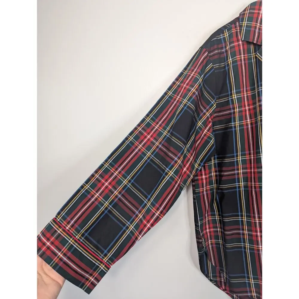 NWT J.Crew Stewart Tartan Plaid Relaxed Cotton Button Down Pajama Top